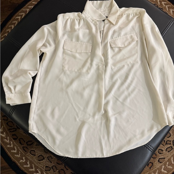 Ann Taylor Tops - Ann Taylor Cream Casual Button Down Shirt